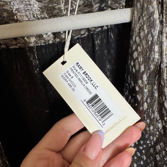Ramy Brook Printed Amalia‎ Dress Size 8 NEW Glitter - Picture 8 of 8